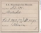 Etiketten zu Malachit (NHMW-MIN-Ad525)